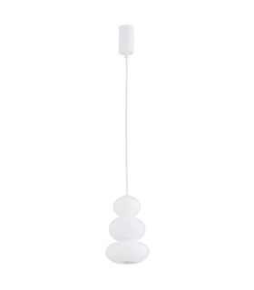 Orlando Slim Pendant Ceiling Light White Gloss Opal GU10-1