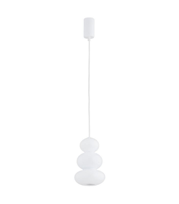Orlando Slim Pendant Ceiling Light White Gloss Opal GU10-1