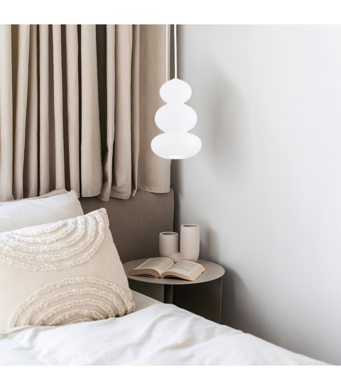 Orlando Slim Pendant Ceiling Light White Gloss Opal GU10-3