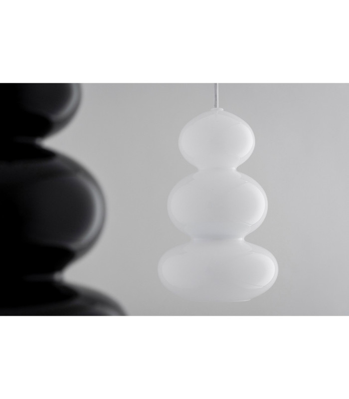 Orlando Slim Pendant Ceiling Light White Gloss Opal GU10-5