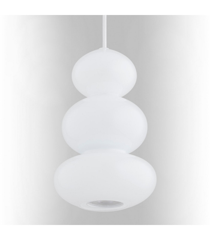Orlando Slim Pendant Ceiling Light White Gloss Opal GU10-8