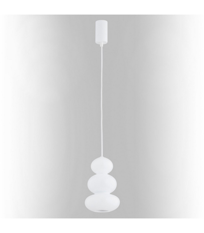 Orlando Slim Pendant Ceiling Light White Gloss Opal GU10-9