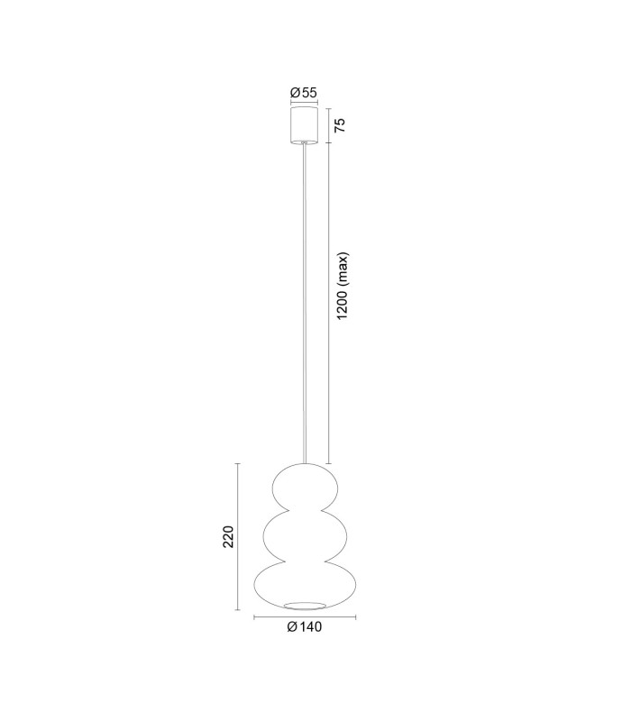 Orlando Slim Pendant Ceiling Light White Gloss Opal GU10-12