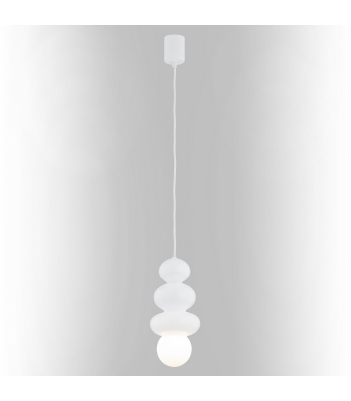Orlando Plus Slim Pendant Ceiling Light Opal White Gloss Opal Matte G9 IP44-4