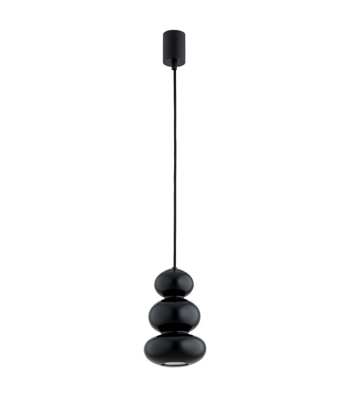 Orlando Slim Pendant Ceiling Light Black-Green Gloss GU10-8