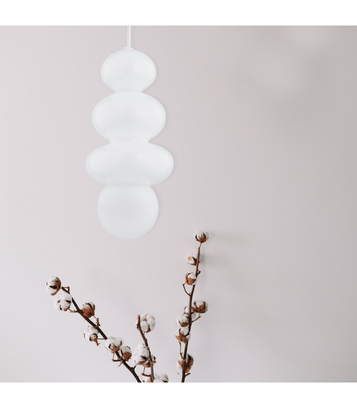 Orlando Plus Slim Pendant Ceiling Light Opal White Gloss Opal Matte G9 IP44-8