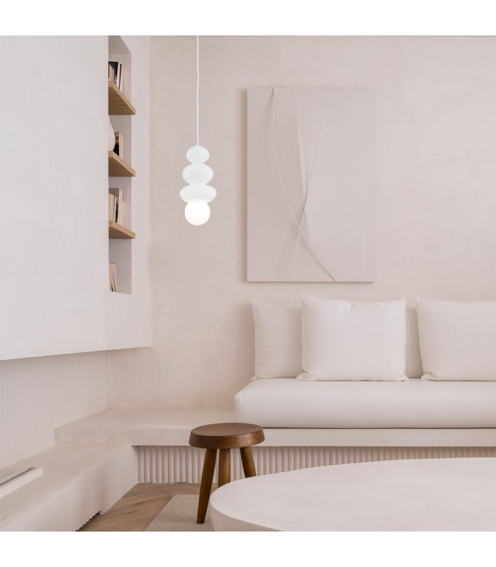 Orlando Plus Slim Pendant Ceiling Light Opal White Gloss Opal Matte G9 IP44-9