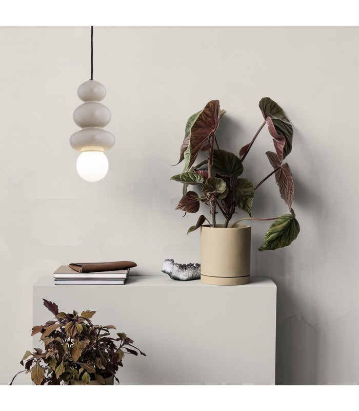 Orlando Plus Slim Pendant Ceiling Light Cashmere Gloss Opal Matte G9 IP44-4