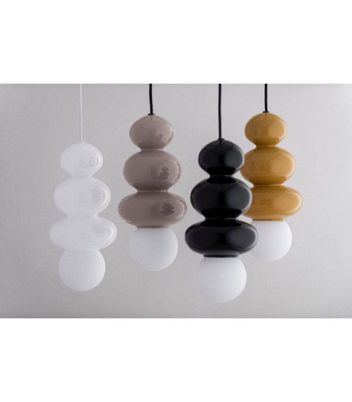 Orlando Plus Slim Pendant Ceiling Light Honey Gloss Opal Matte G9 IP44-2