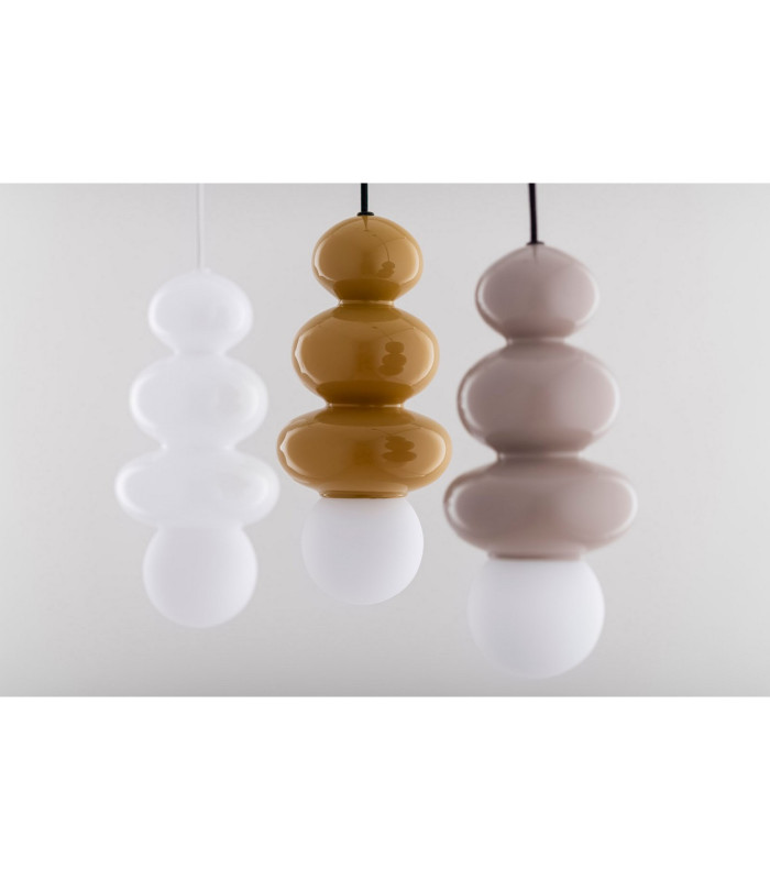 Orlando Plus Slim Pendant Ceiling Light Honey Gloss Opal Matte G9 IP44-3
