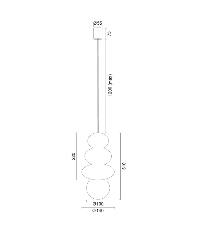 Orlando Plus Slim Pendant Ceiling Light Cashmere Gloss Opal Matte G9 IP44-10