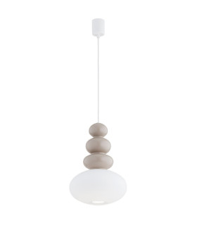 Diego Globe Pendant Ceiling Light Cashmere Gloss Opal Shade GU10-1