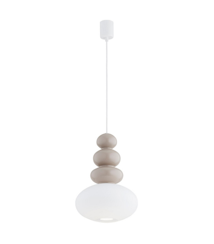Diego Globe Pendant Ceiling Light Cashmere Gloss Opal Shade GU10-1