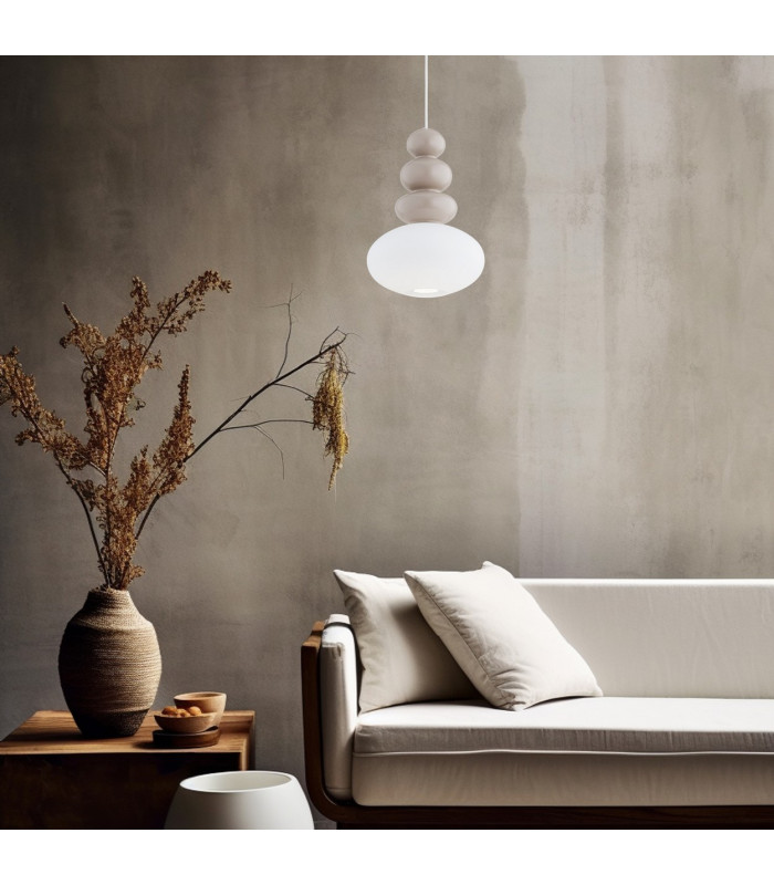 Diego Globe Pendant Ceiling Light Cashmere Gloss Opal Shade GU10-2