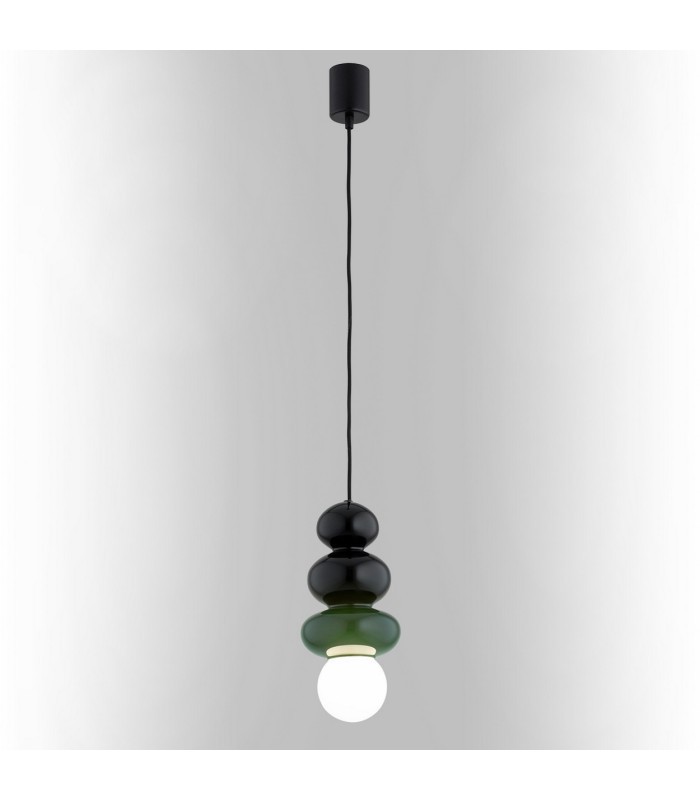 Orlando Plus Slim Pendant Ceiling Light Black-Green Gloss Opal Matte G9 IP44-8