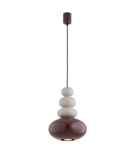 Diego Globe Pendant Ceiling Light Cashmere Gloss Dark Terracotta Gloss GU10-1