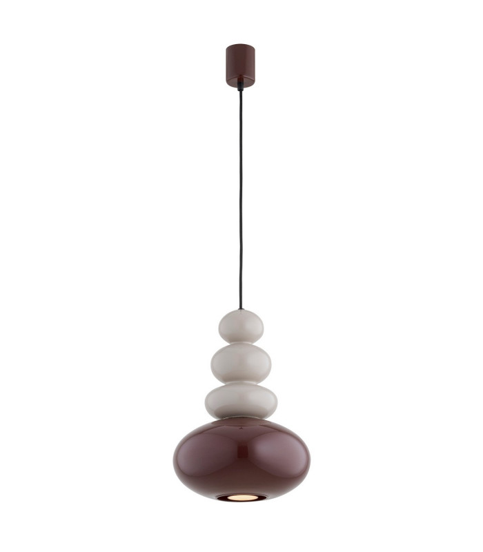 Diego Globe Pendant Ceiling Light Cashmere Gloss Dark Terracotta Gloss GU10-1