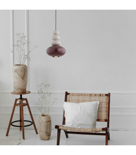 Diego Globe Pendant Ceiling Light Cashmere Gloss Dark Terracotta Gloss GU10-2