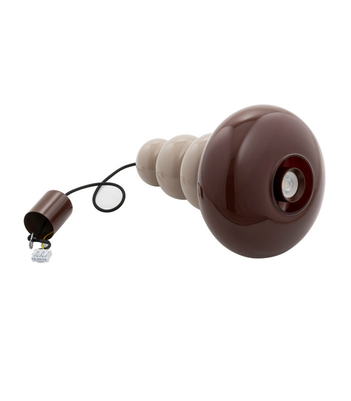 Diego Globe Pendant Ceiling Light Cashmere Gloss Dark Terracotta Gloss GU10-8