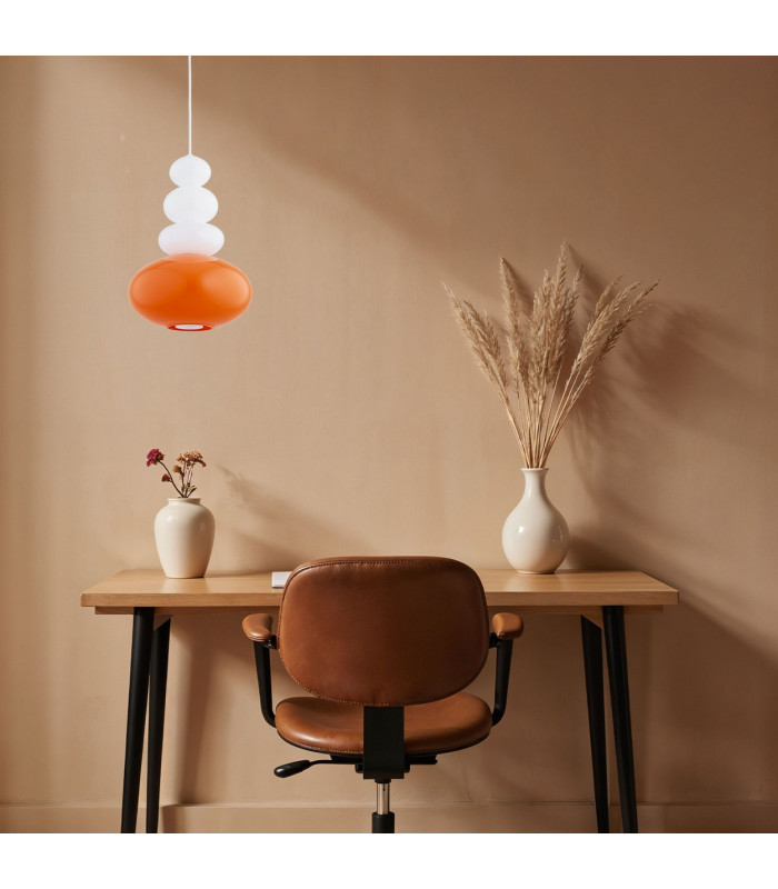 Diego Globe Pendant Ceiling Light Juicy Orange Gloss GU10-3