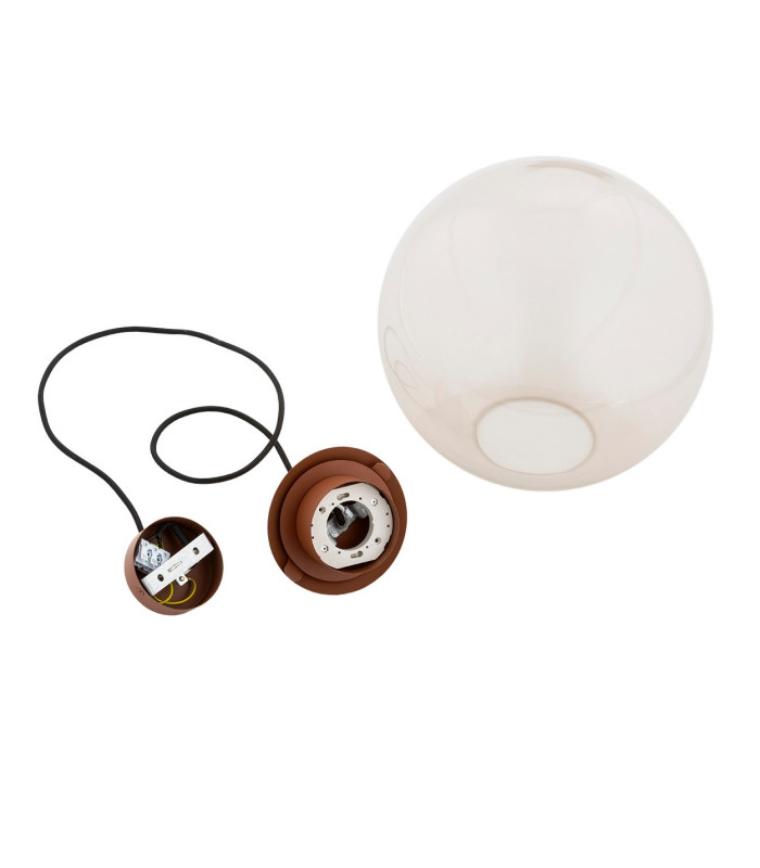 Sacramento Globe Pendant Ceiling Light Dirty Pink Iridescent Terracotta GX53-10