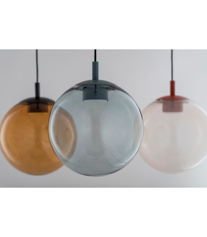 Sacramento Globe Pendant Ceiling Light Smoky Green-Gray Dark Bottle Green GX53-3