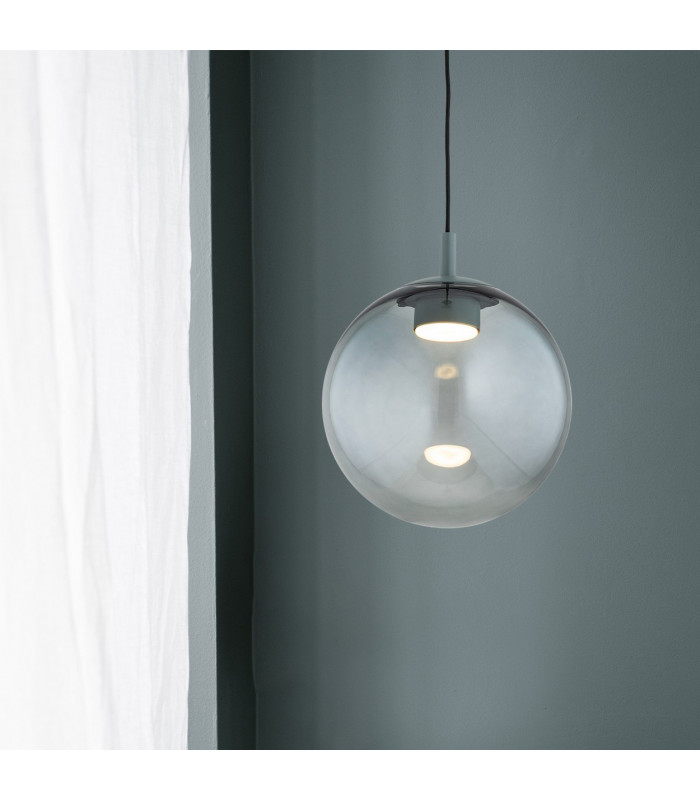 Sacramento Globe Pendant Ceiling Light Smoky Green-Gray Dark Bottle Green GX53-4