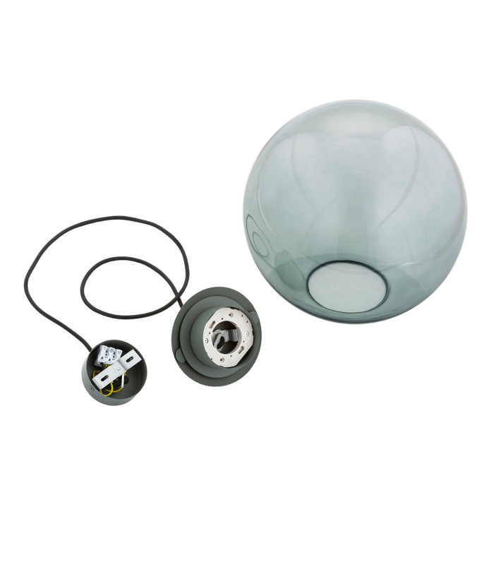 Sacramento Globe Pendant Ceiling Light Smoky Green-Gray Dark Bottle Green GX53-10