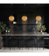 Sacramento Globe Pendant Ceiling Light Transparent Amber Brushed Titanium GX53-5