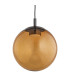 Sacramento Globe Pendant Ceiling Light Transparent Amber Brushed Titanium GX53-7