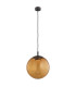 Sacramento Globe Pendant Ceiling Light Transparent Amber Brushed Titanium GX53-8