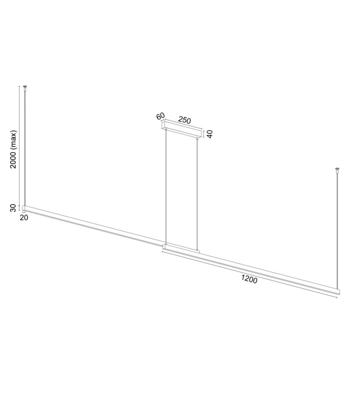 Miami LED Bar Pendant Ceiling Light Gold 6260m 3000K-13