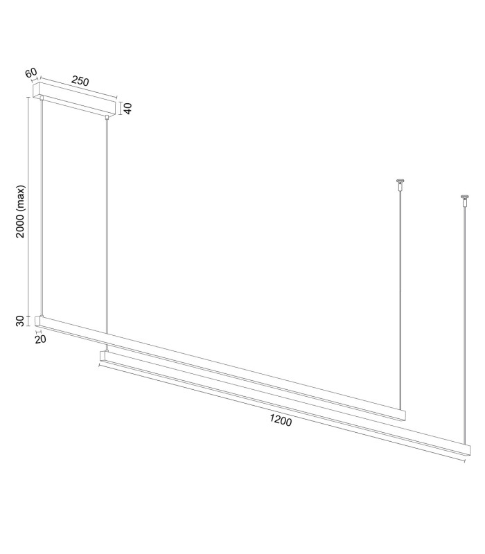 Miami LED Bar Pendant Ceiling Light Gold 6260m 3000K-14
