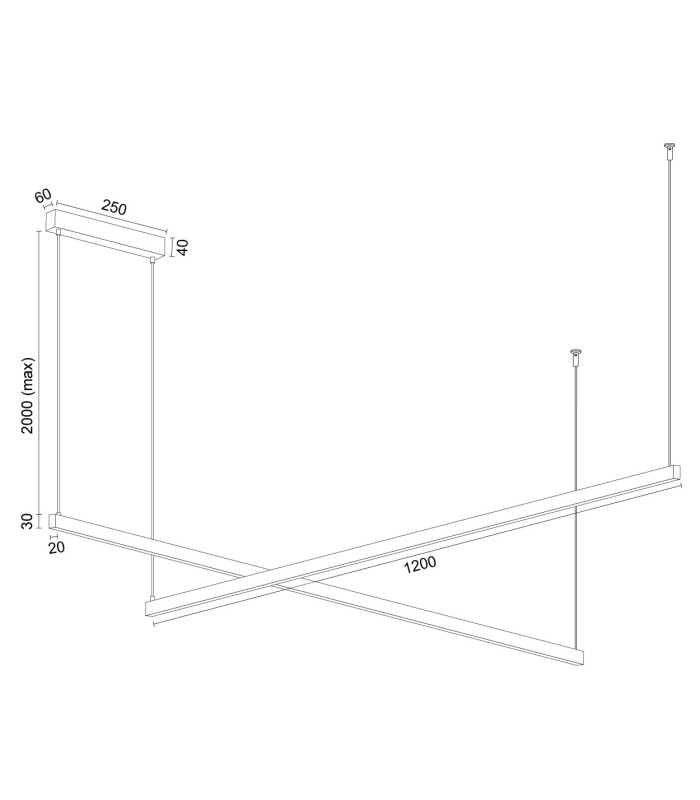 Miami LED Bar Pendant Ceiling Light Gold 6260m 3000K-15