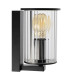 Norfolk Outdoor Wall Lantern Black Clear Glass Shade E27 IP44-1