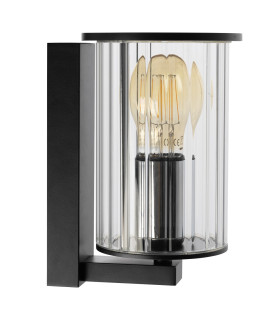 Norfolk Outdoor Wall Lantern Black Clear Glass Shade E27 IP44-1