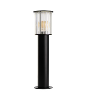 Norfolk 52cm Outdoor Bollard Black Clear Glass E27 IP44-1