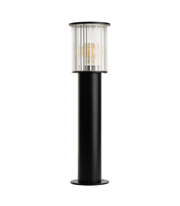 Norfolk 52cm Outdoor Bollard Black Clear Glass E27 IP44-1
