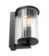 Norfolk Outdoor Wall Lantern Black Clear Glass Shade E27 IP44-4