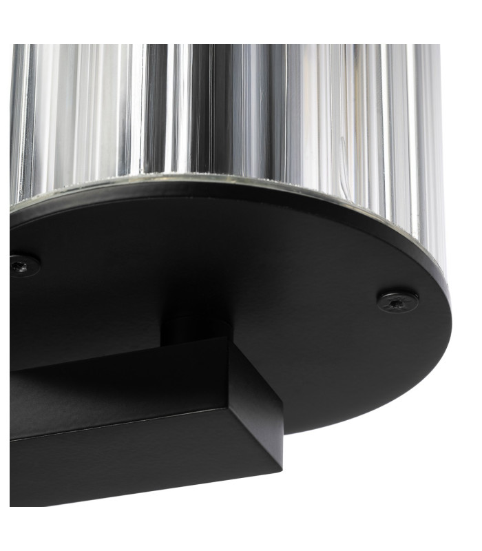 Norfolk Outdoor Wall Lantern Black Clear Glass Shade E27 IP44-6