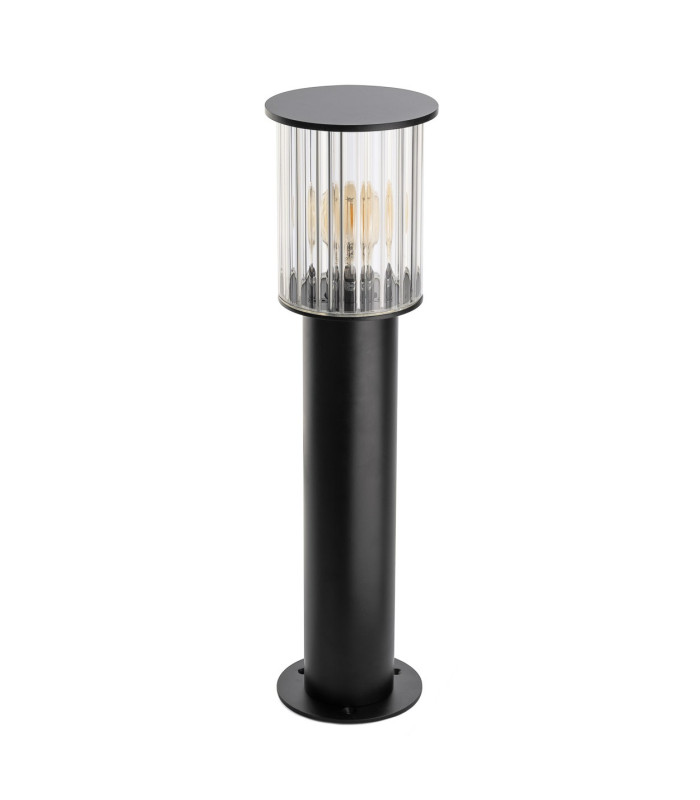 Norfolk 52cm Outdoor Bollard Black Clear Glass E27 IP44-5