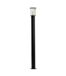 Norfolk 124cm Outdoor Bollard Black Clear Glass E27 IP44-1