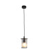 Norfolk Slim Pendant Ceiling Light Black Transparent Glass E27 IP44-1