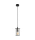 Norfolk Slim Pendant Ceiling Light Black Transparent Glass E27 IP44-3