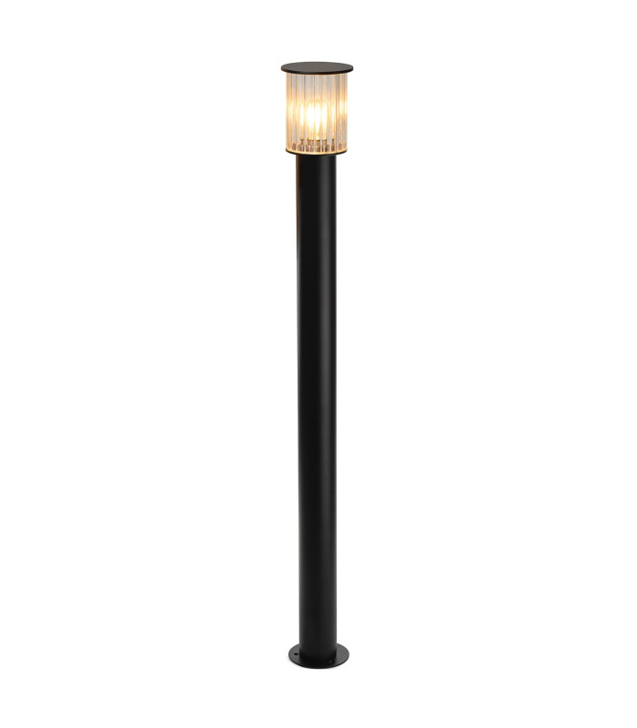 Norfolk 124cm Outdoor Bollard Black Clear Glass E27 IP44-4