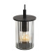 Norfolk Slim Pendant Ceiling Light Black Transparent Glass E27 IP44-4