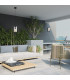 Norfolk Slim Pendant Ceiling Light Black Transparent Glass E27 IP44-5
