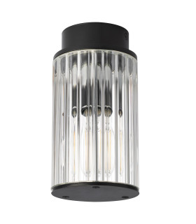 Norfolk Outdoor Surface Mounted Downlight Black Clear Glass Shade E27 IP44-2