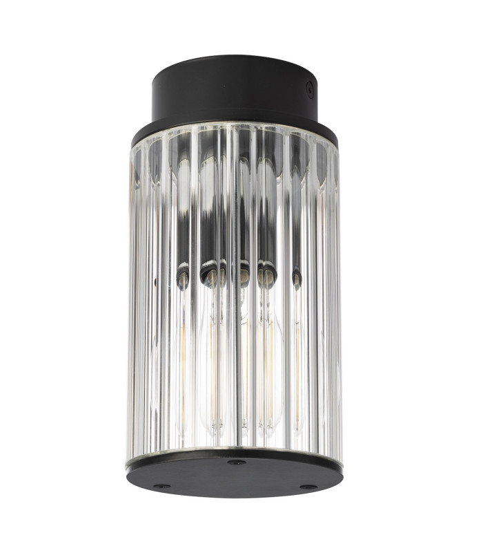 Norfolk Outdoor Surface Mounted Downlight Black Clear Glass Shade E27 IP44-2