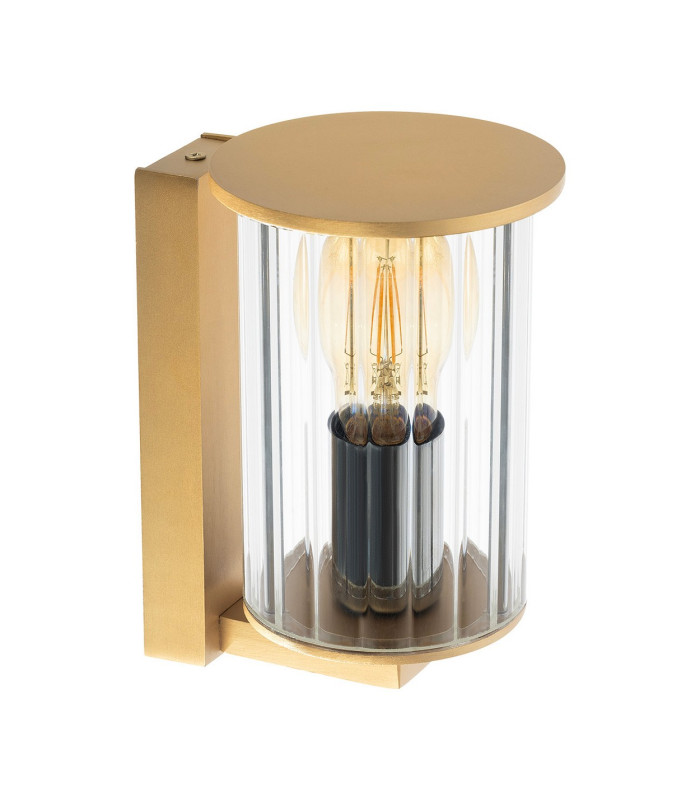 Norfolk Outdoor Wall Lantern Gold Clear Glass Shade E27 IP44-4